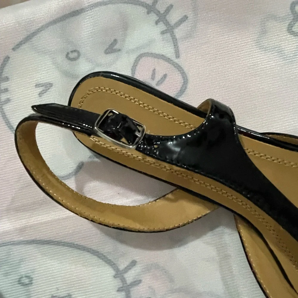 Maison Martin Margiela Black Patent Slingback Flats - Picture 7 of 12